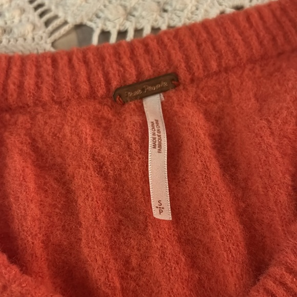 Free People Sloane ribbed cardigan in coral - Picture 8 of 9